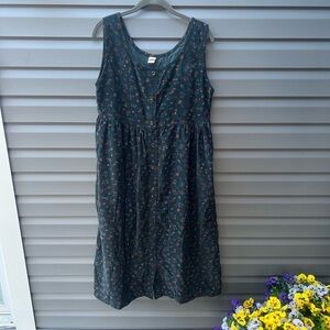 Vintage LL bean Floral Sleeveless jumper  - Green size 6P